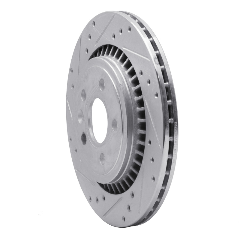 Volvo V60 Brake Rotor (1) - Rear Left - R1 Concepts - Drilled & Slotted - Silver - `07-`18